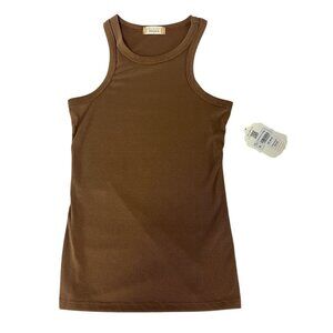 Altar'd State Women's New Ribbed Sleeveless Brown Tank Top Size S Camel Casual